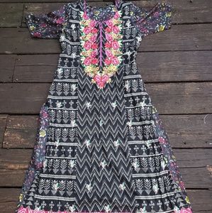 Vintage floral hippie tunic dress